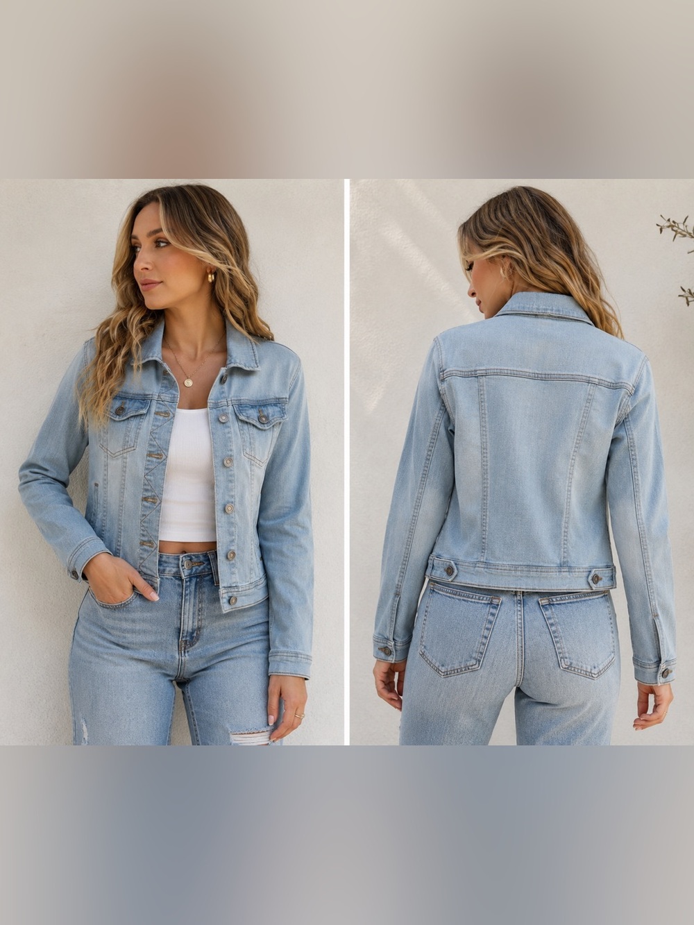 2Sable by Kancan Light Wash Soft Stretch Denim Jacket Women’s M